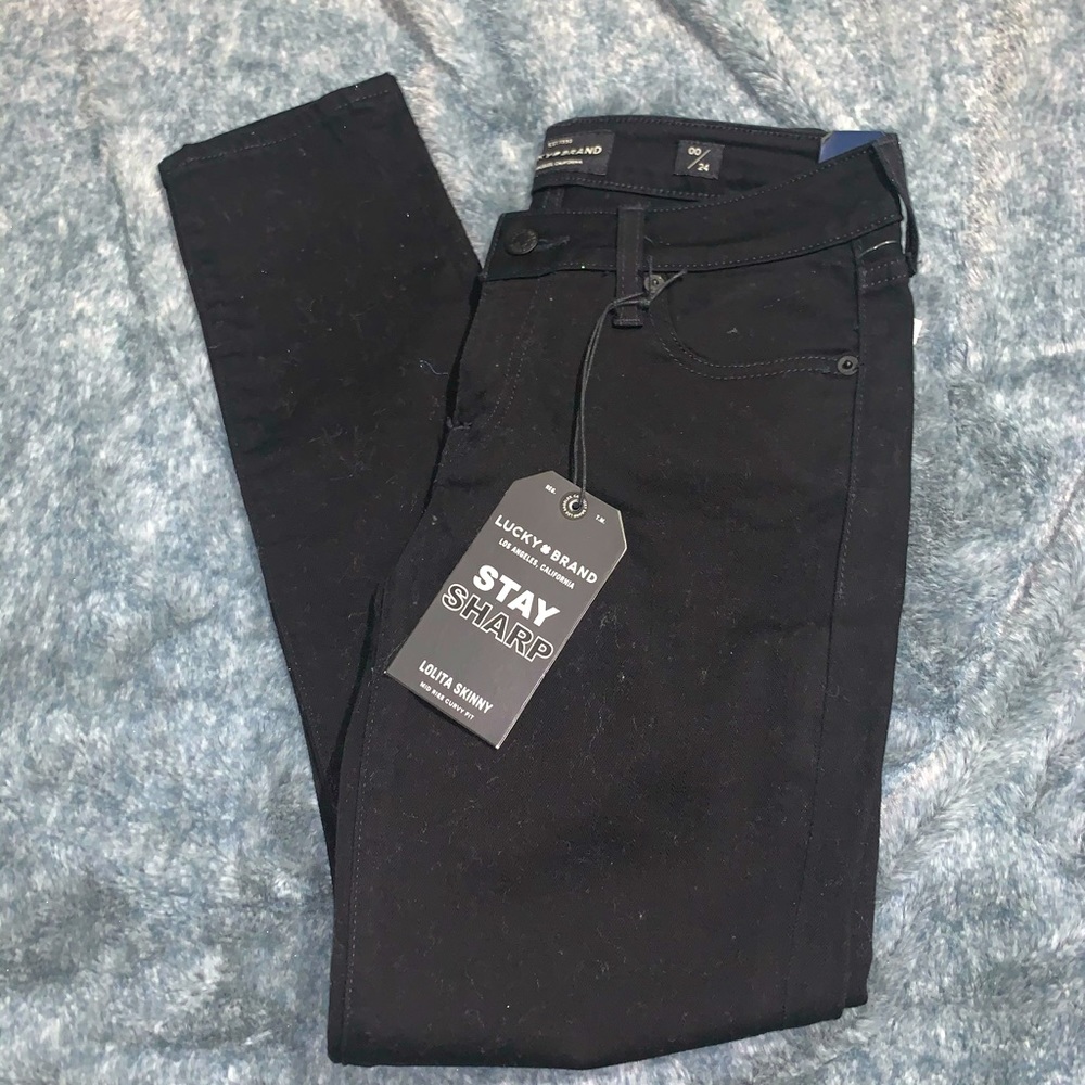 Lucky brand black jeans  sz 00/24 NWT